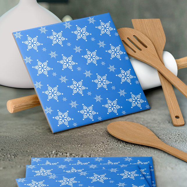 Azulejo De Cerâmica Padrão de flocos de neve, flocos de neve brancos,  (Criador carregado)