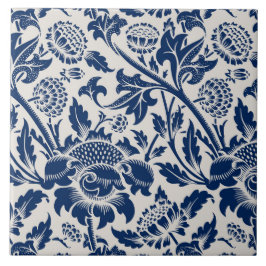 Azulejo De Cerâmica Padrão de Flor Azul Vintage