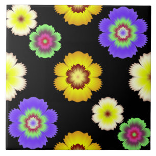 Azulejo De Cerâmica Padrão de Flor Colorido
