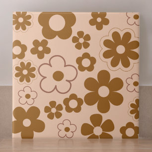 Azulejo De Cerâmica Padrão de Flor de Hippie Y2K do Forno de Outono Ca