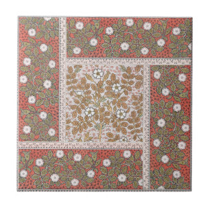 Azulejo De Cerâmica Padrão de Flor de Ilustração de Rosa