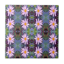 Padrão de Flor de Margarida Rosa Retrô