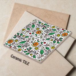 Azulejo De Cerâmica Padrão de Flor laranja Redemoinho de Frutas em Bra