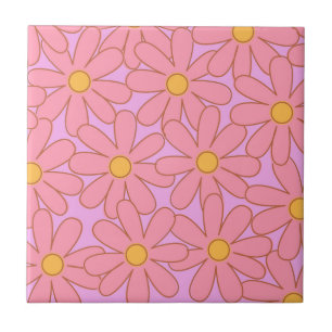 Azulejo De Cerâmica Padrão de Flor Púrpura de Púrpura de Pré-Papoila