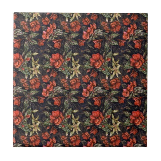 Azulejo De Cerâmica Padrão de Flores Anticas (Frente)