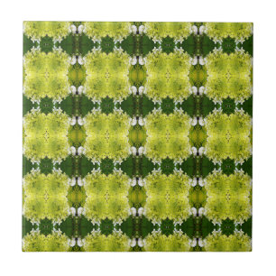 Azulejo De Cerâmica Padrão de Flores de Hortênsia Abstratas em Verde C
