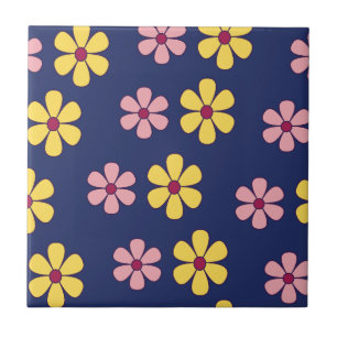 Azulejo De Cerâmica Padrão de flores grandes fofas