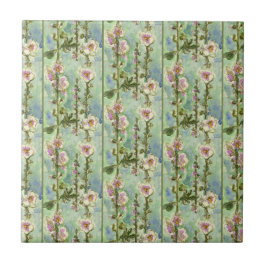 Azulejo De Cerâmica Padrão de Flores Maleáveis de Aquarela