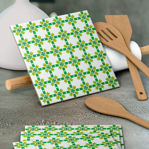 Azulejo De Cerâmica Padrão De Folha, Padrão De Folhas, Folhas Verdes