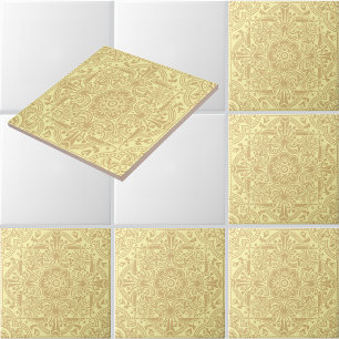 Azulejo De Cerâmica Padrão de Folhagem Floral da Era Vitoriana por Dre