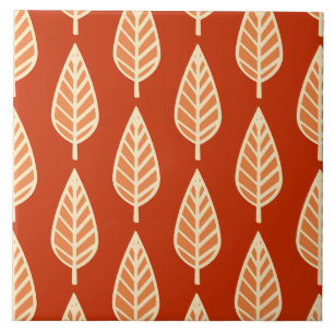 Azulejo De Cerâmica Padrão de folhas de faia - Formas de laranja de m