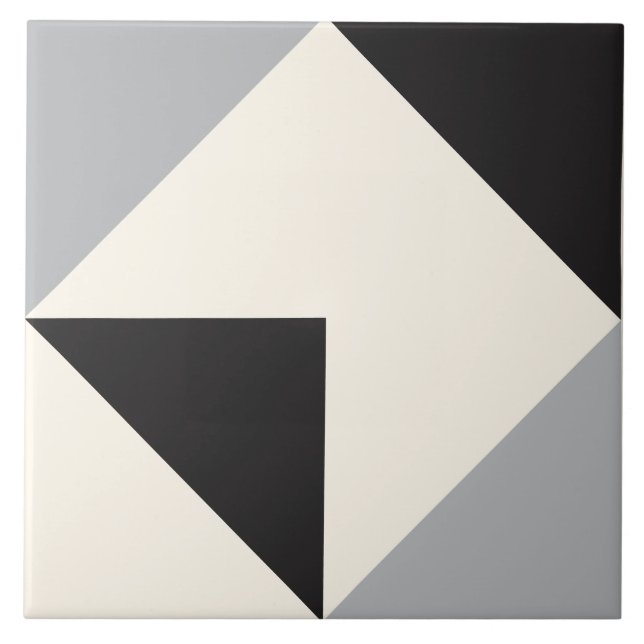 Azulejo De Cerâmica Padrão de Forma Geométrica Moderna Cinza (Frente)