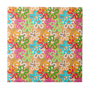 Azulejo De Cerâmica Padrão de Formas de Abstrato de Blob Africano Colo