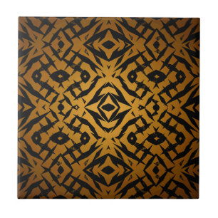 Azulejo De Cerâmica Padrão de formas tribais amarelas e pretas