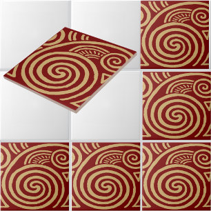 Azulejo De Cerâmica Padrão de friso espiral Art Déco vintage