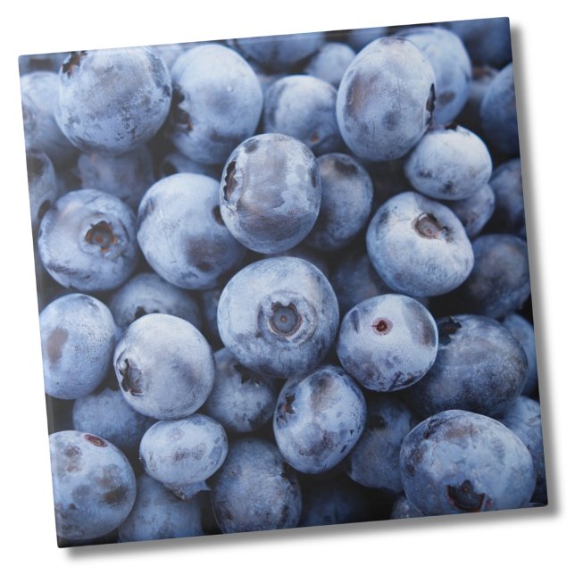 Azulejo De Cerâmica Padrão de Fruta de mirtilo (Cute Fun Kitchen Blueberry Fruit Pattern Ceramic Tile)