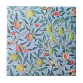 Azulejo De Cerâmica Padrão de Frutas em Pastel de Romã William Morris