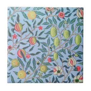Azulejo De Cerâmica Padrão de Frutas em Pastel de Romã William Morris