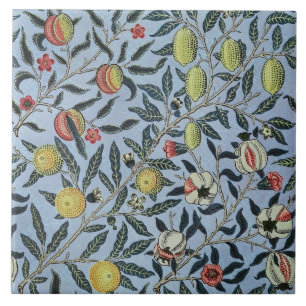 Azulejo De Cerâmica Padrão de Frutas Romã Vintage de William Morris