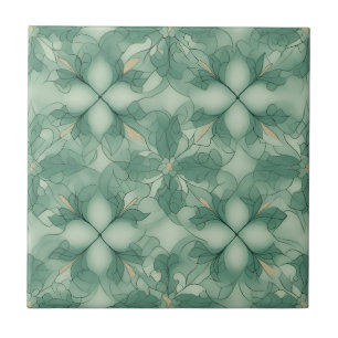 Azulejo De Cerâmica Padrão de Geo Moderno Verde