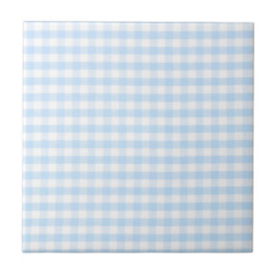 Azulejo De Cerâmica Padrão de gingham azul claro