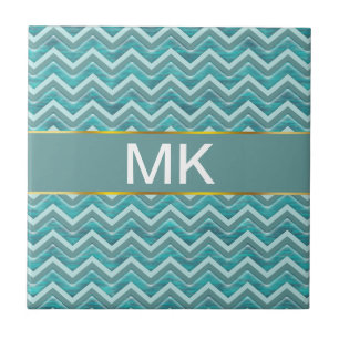 Azulejo De Cerâmica Padrão de Glitter Chevron das Águas