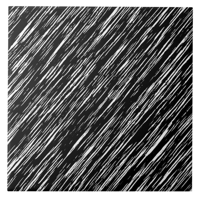 Azulejo De Cerâmica Padrão de Grunge Preto e Branco (Frente)