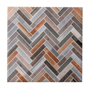 Azulejo De Cerâmica Padrão de Herringbone em cores de rock terrestre