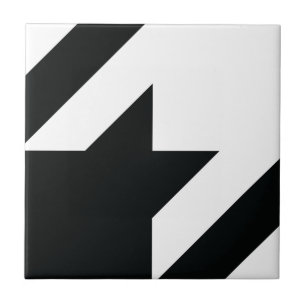 Azulejo De Cerâmica Padrão de Houndstooth Preto Branco