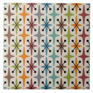 Azulejo De Cerâmica Padrão de Idade Atômica Moderna do meio século