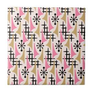 Azulejo De Cerâmica Padrão de Idade Atômica Moderna do meio século