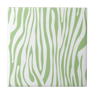 Azulejo De Cerâmica Padrão de Impressão de Animais de Zebra Verde