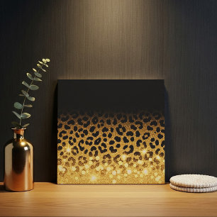 Azulejo De Cerâmica Padrão de Impressão de Leopardo com Brilho Dourado