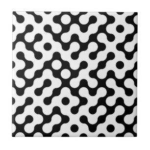 Azulejo De Cerâmica Padrão de labirinto preto e branco fofo
