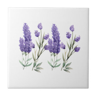 Azulejo De Cerâmica Padrão de Lavanda francês