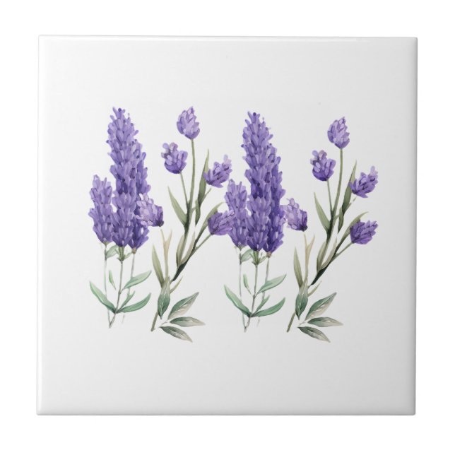 Azulejo De Cerâmica Padrão de Lavanda francês (Frente)