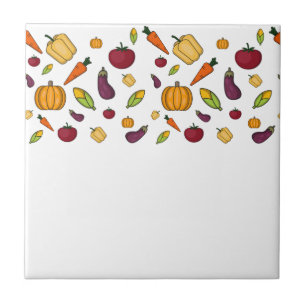 Azulejo De Cerâmica Padrão de legumes cúbicos