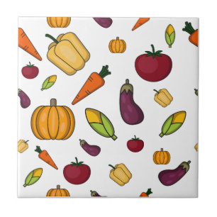 Azulejo De Cerâmica Padrão de legumes cúbicos