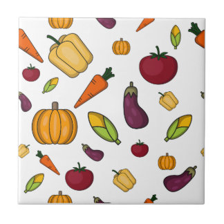Azulejo De Cerâmica Padrão de legumes cúbicos