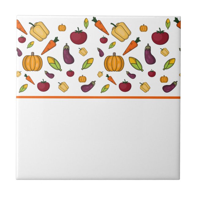 Azulejo De Cerâmica Padrão de legumes cúbicos (Frente)