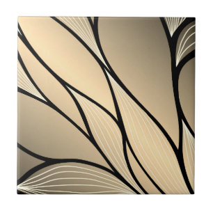 Azulejo De Cerâmica Padrão de licença criativa Dourada antiga