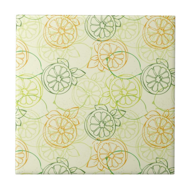 Azulejo De Cerâmica Padrão de limão (Frente)