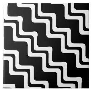 Azulejo De Cerâmica Padrão de linha de cor dupla de Zig Zag diagonal