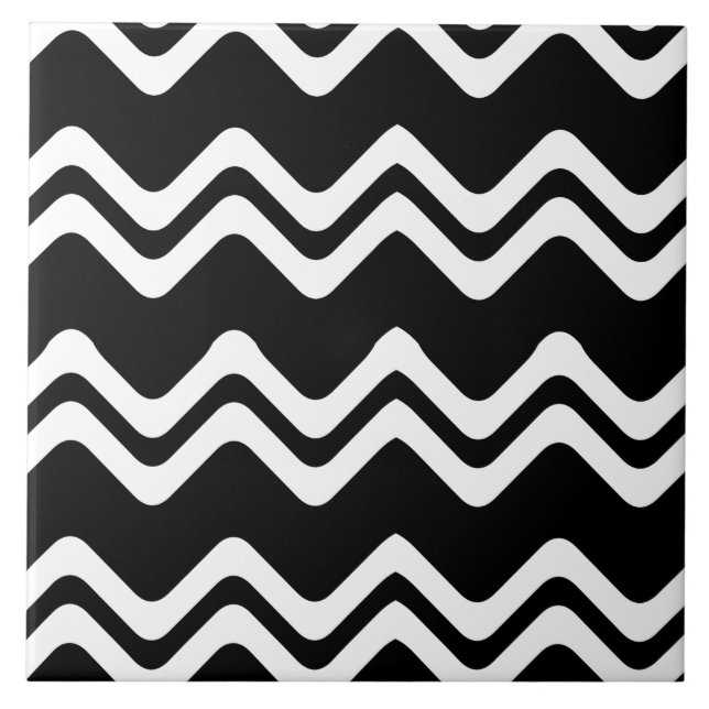 Azulejo De Cerâmica Padrão de Linha de Cor Dupla Zig Zag (Frente)