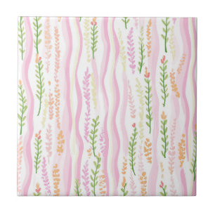 Azulejo De Cerâmica Padrão de Linha Floral Abstrata Moderna (7)