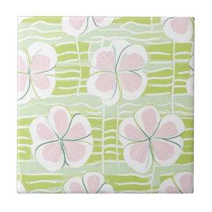 Azulejo De Cerâmica Padrão de Linha Floral Abstrata Moderna (9)
