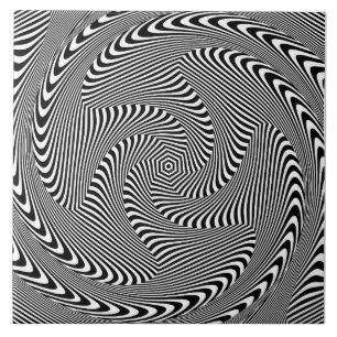 Azulejo De Cerâmica padrão de linhas de espiral hipnóticas confusas