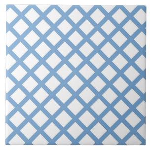 Azulejo De Cerâmica Padrão de Listra de Diamante Arlequim Branco Azul