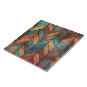 Azulejo De Cerâmica Padrão de madeira ocidental falsa