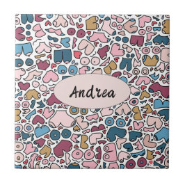 Azulejo De Cerâmica Padrão de mama neutro